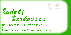 rudolf markovics business card